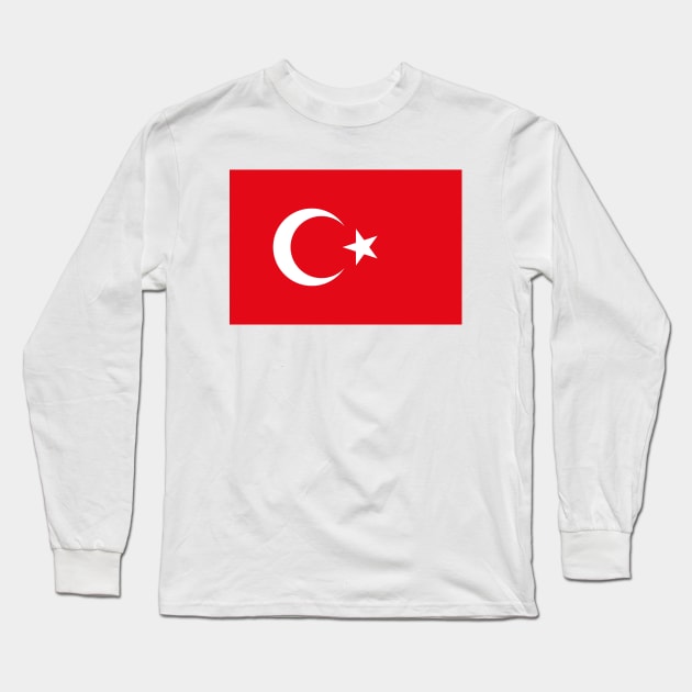 Flag of Turkey Long Sleeve T-Shirt by COUNTRY FLAGS